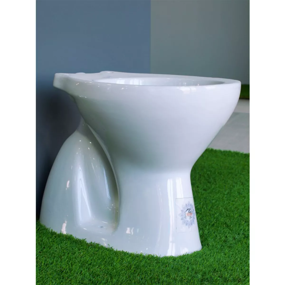 Inter Ceramic wc školjka sa donjim odvodom bez ruba (rimless) 46,6x36x39 cm porculan, bijela slika 1