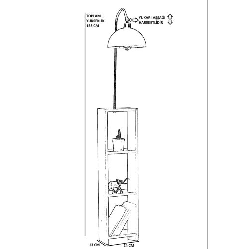 Stelo 8744-1 Crna Podna Lampa od Oraha slika 4