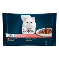 GOURMET Perle Mini fileti u umaku, s govedinom, piletinom, kunićem i lososom, 4x85g