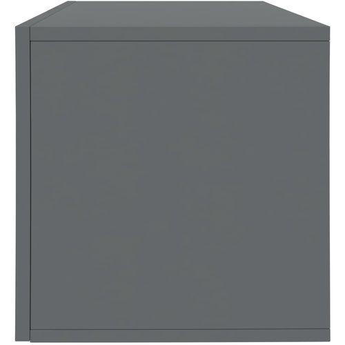 Kutija za pohranu vinilnih ploča sjana siva 71x34x36 cm drvena slika 5