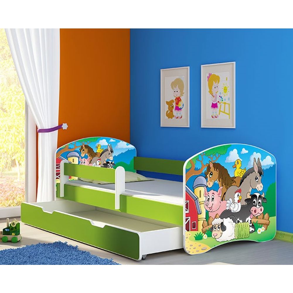 ACMA Dječiji krevet Acma II sa ladicom Green - 160x80cm - Dezen 34 slika 1