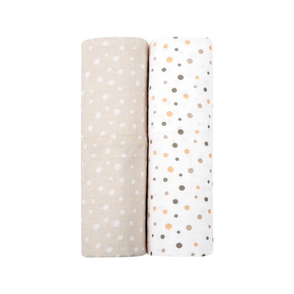 Kikka Boo Muslin set za povijanje Dots Beige 80x80cm, 2kom slika 2
