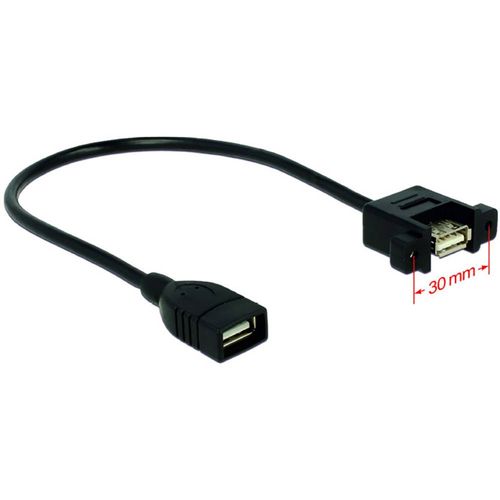 Delock USB kabel USB 2.0 USB-A utičnica, USB-A utičnica 0.25 m crna  85105 slika 2
