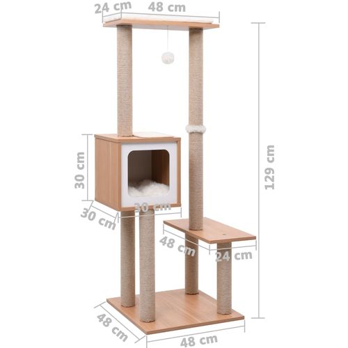 Penjalica za mačke s prostirkom za grebanje od sisala 129 cm slika 8