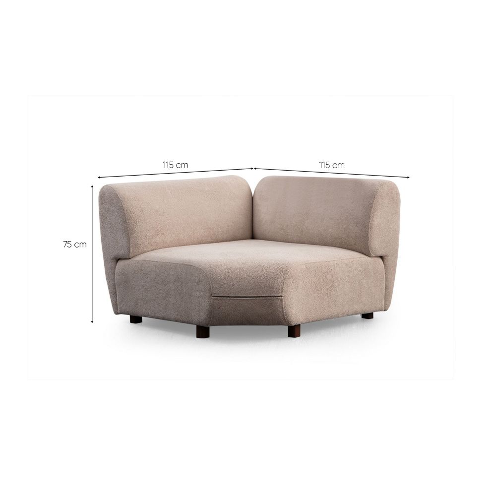Ugaona sofa Pavia Corner 4 (L1,5+O1+Cx+1,5R) - boja: krem slika 13