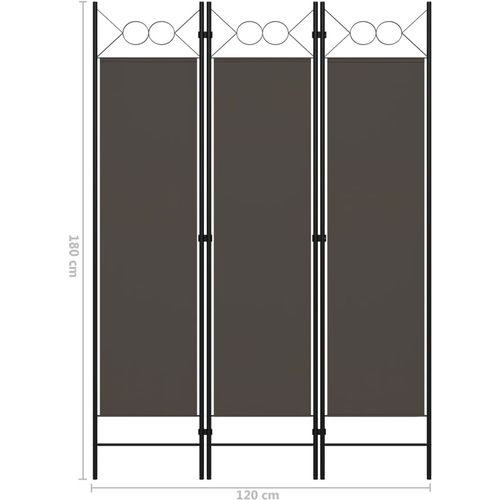 Sobna pregrada s 3 panela antracit 120 x 180 cm slika 6