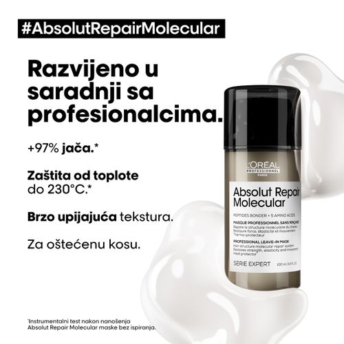 L’Oréal Professionnel Absolut Repair Molecular Maska Bez Ispiranja 100ml slika 2