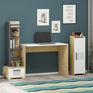 Woody Fashion Studijski stol, Dawn - Sapphire Oak, White, Anthracite