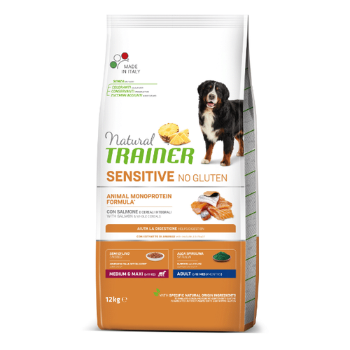 Trainer Natural Medium/Maxi Sensitive No Gluten Losos 12 kg slika 1