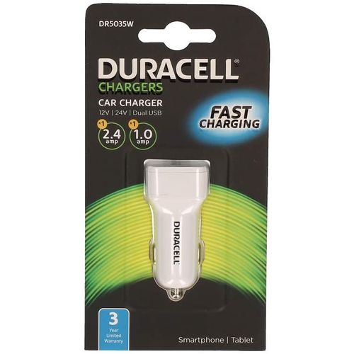 Duracell Autopunjač – Uni 2xUSB – 1A+2.4A - White slika 1