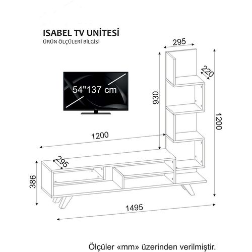 Woody Fashion TV jedinica, Bijela boja Cordoba, İsabel - White, Cordoba slika 5