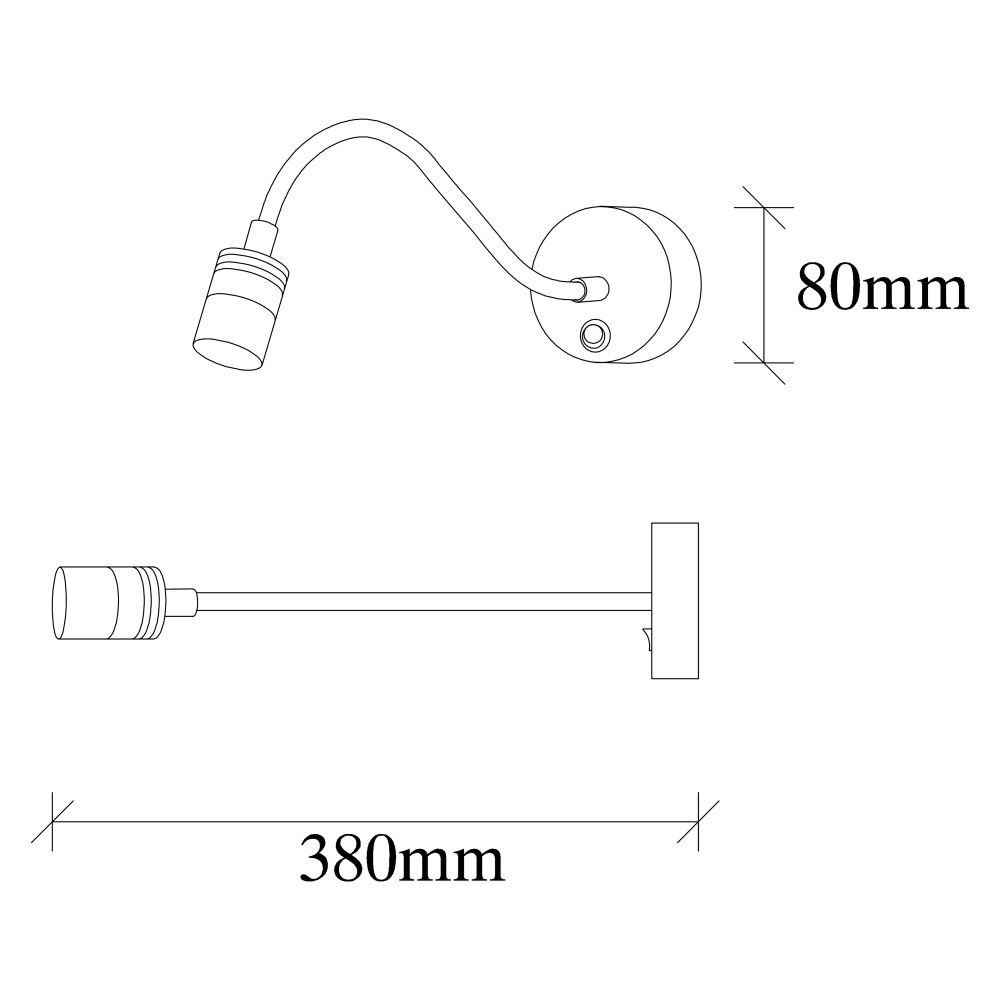 Čitačka - Crna Zidna Lampa 3241 slika 3