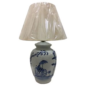Stolna svjetiljka DKD Home Decor Plava Bijela Porculan Slon (40 x 40 x 60 cm)