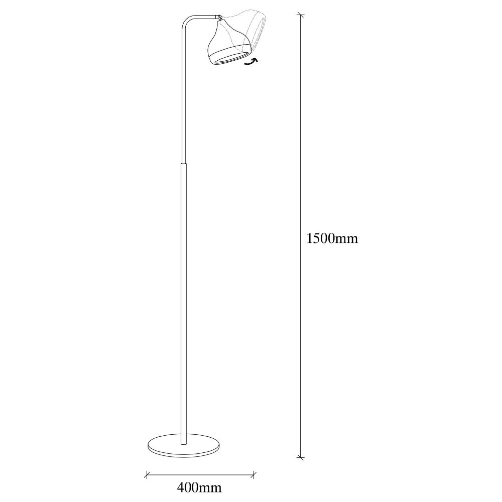 Yıldo - NT - 146-US Crna i Bakrena Podna Lampa slika 5