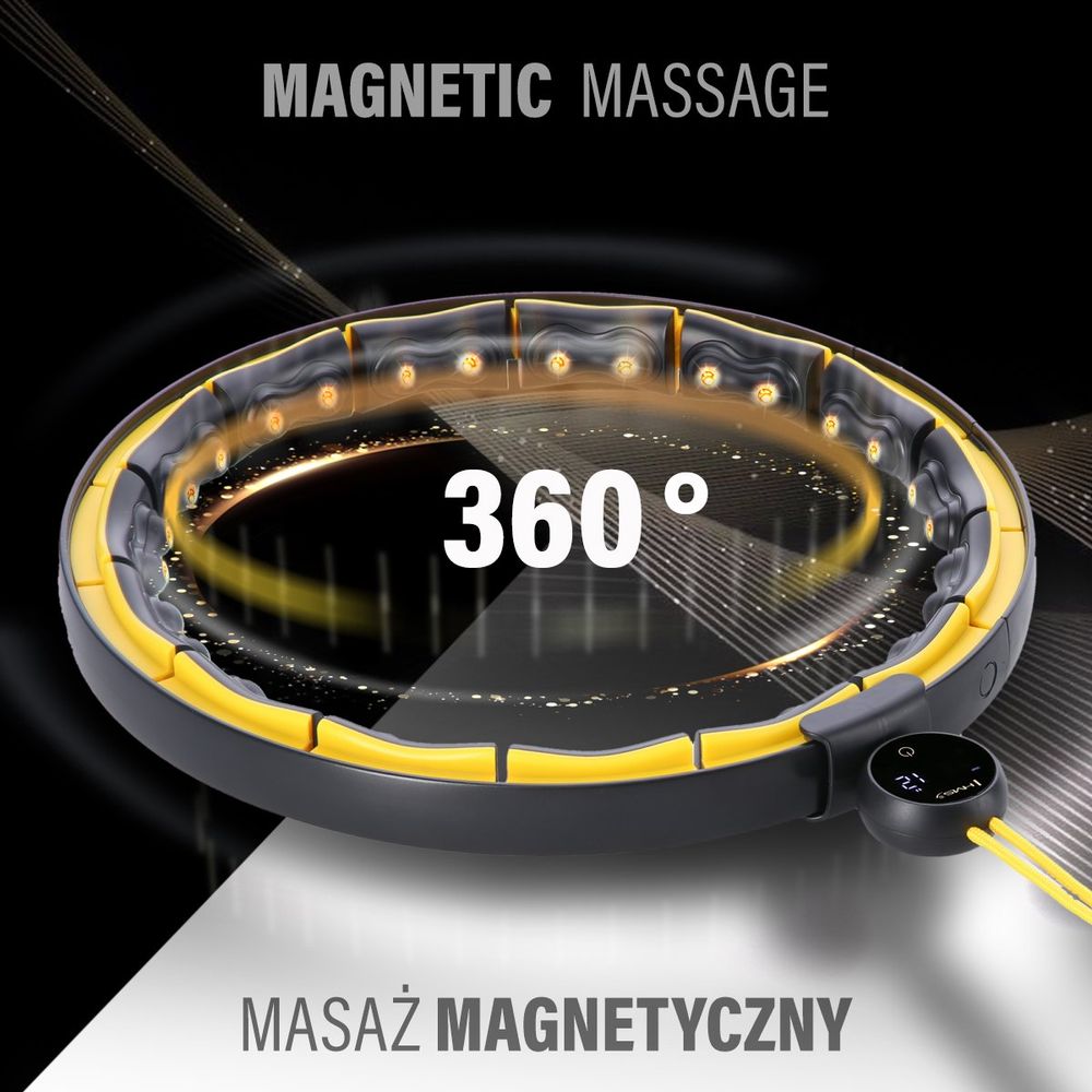 Hhm21 hula hop crno/žuti magnetski s utegom + brojačem hms slika 3