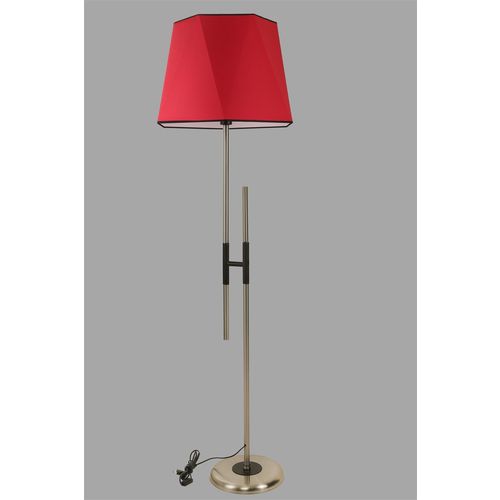 Felix Mat Krom Lambader Altıgen Kırmızı Abajurlu Red Floor Lamp slika 2