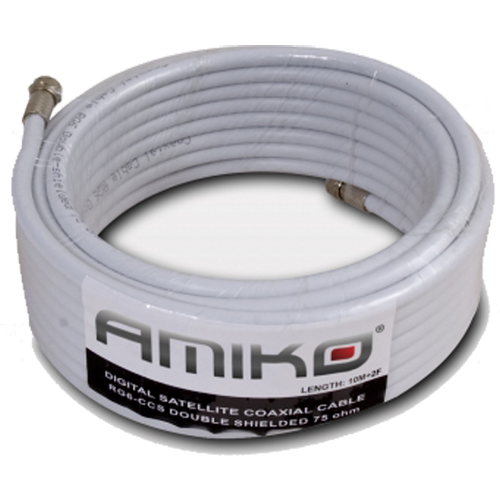 Amiko Koaksijalni kabel RG-6, CCS, 90dB, 10 met. Sa konektorima - RG6/90dB - 10m slika 1