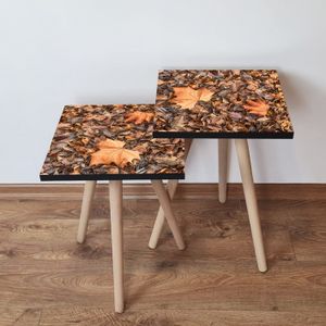 Nesting stolovi 2Shp22 - (2 komada) - boje: kamel, smeđa, narandžasta
