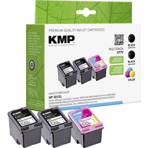 KMP tinta zamijenjen HP 301XL kompatibilan  crn, cijan, purpurno crven, žut H77V 1719,4055 slika 2