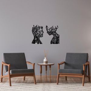Wallity Metalna zidna dekoracija, Tree Man And Woman - 325