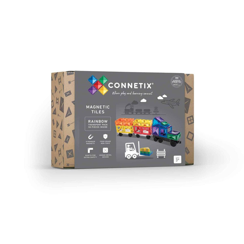 Connetix Magnetne pločice za slaganje Rainbow Transport Pack, 50kom slika 1