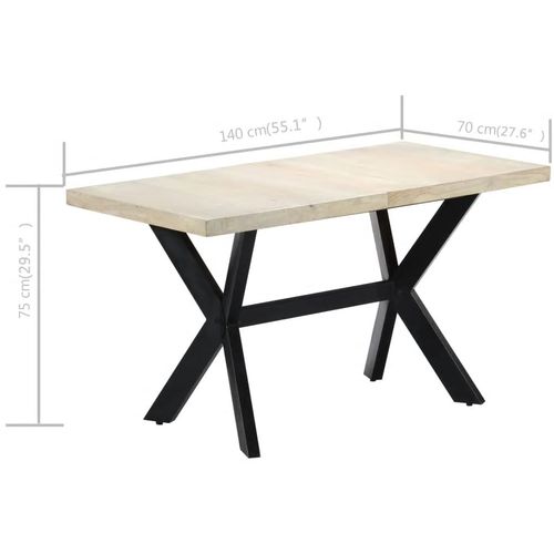 Blagovaonski stol od izbijeljenog drva manga 140 x 70 x 75 cm slika 47