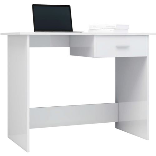 Radni stol visoki sjaj bijeli 100 x 50 x 76 cm od iverice slika 32
