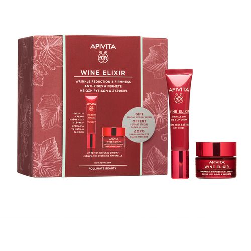 Apivita Set Wine Elixir 2021 - krema za oči 15ml + krema za lice lagane teksture 15ml slika 1