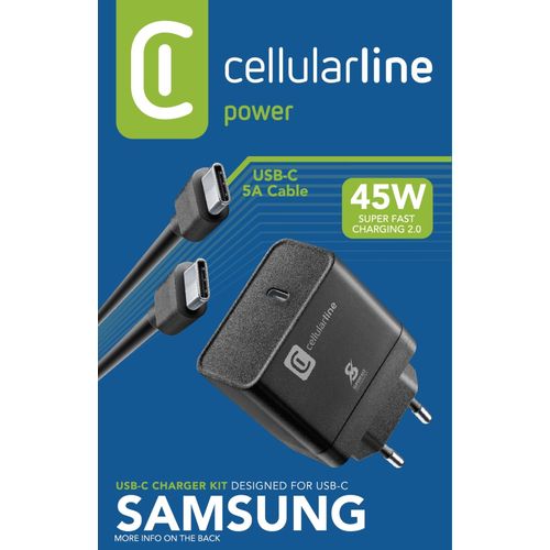 Cellularline kućni punjač Samsung USB-C i kabel C-C 45W slika 2