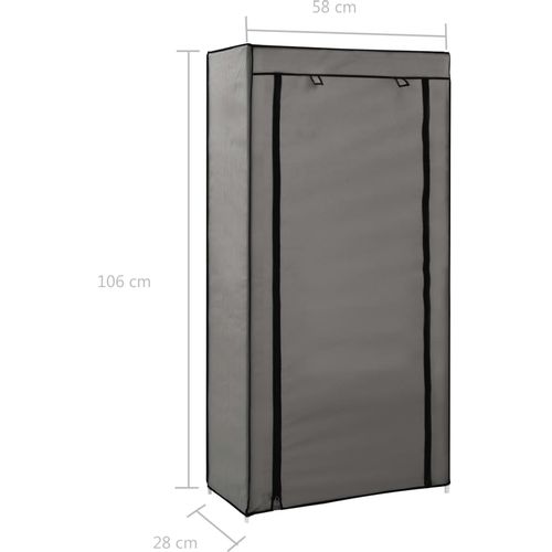 282430 Shoe Cabinet with Cover Grey 58x28x106 cm Fabric slika 8