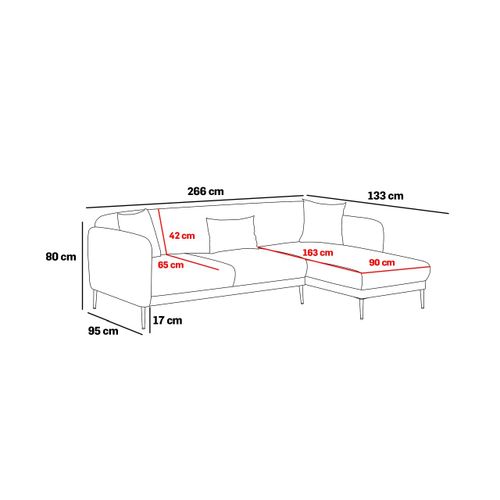 Atelier Del Sofa Kutna garnitura na razvlačenje, Sivo Zlato, Simena Right - Grey slika 12