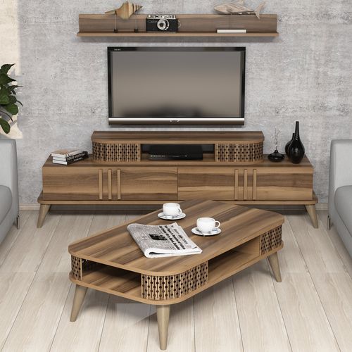 Eylül - Walnut Walnut Living Room Furniture Set slika 1