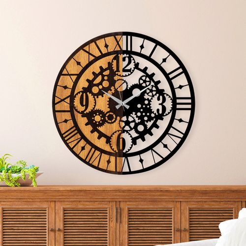 Wallity Ukrasni drveni zidni sat, Wooden Clock - 59 slika 1