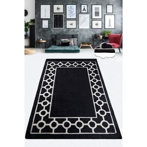 Elegantni Crno-Bijeli Tepih Bague Black (80 x 120 cm)