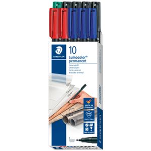 Staedtler flomaster za foliju UNIVERSALST. LUMOCOLOR permanent 318 318 B10 plava boja, zelena, crvena, crna