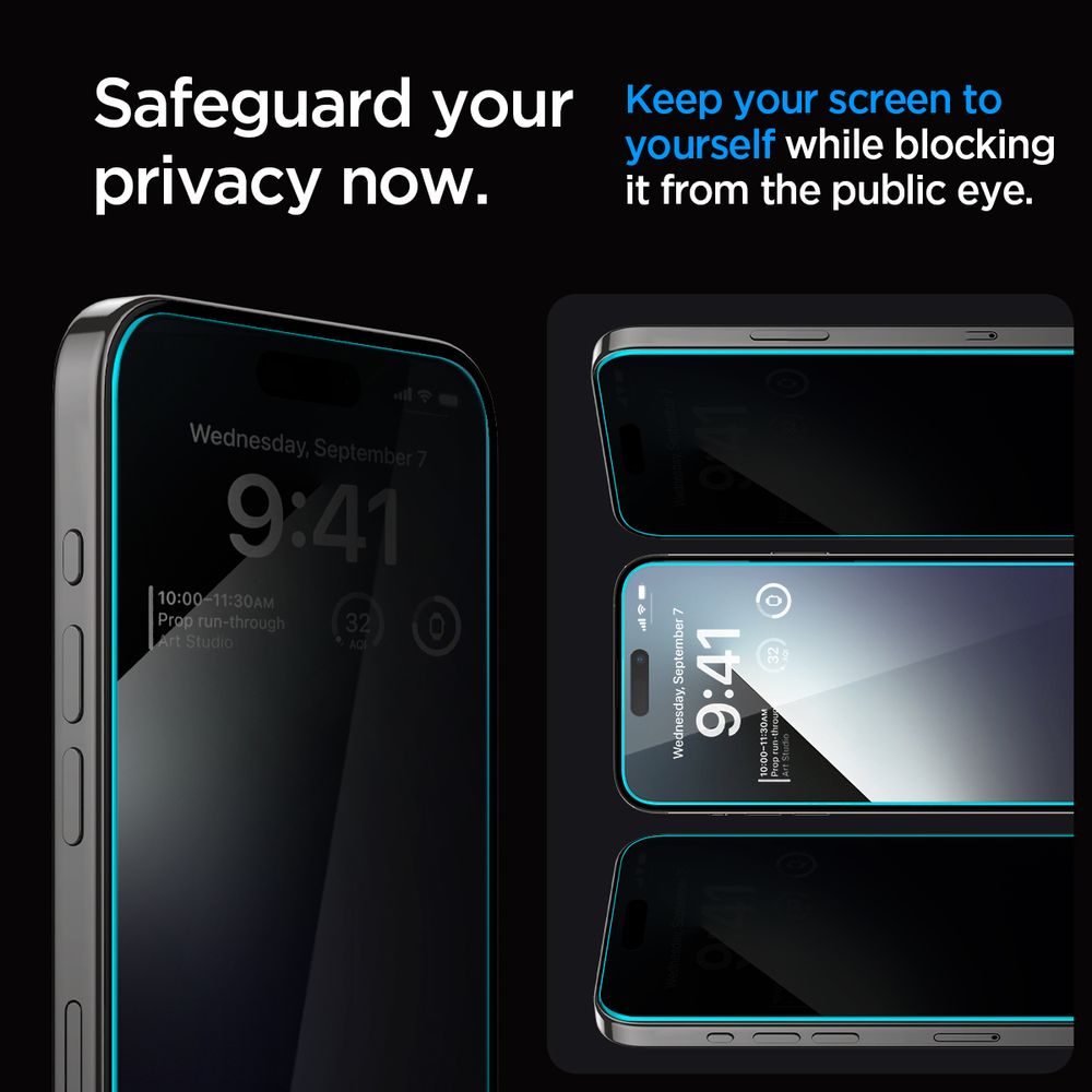 Spigen Glass tR EZ Fit (Privacy) 2 Pack, transparency - iPhone 15 Pro Max slika 10
