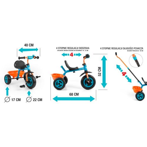 Milly Mally tricikl s pedalama rozno - tirkizni slika 2