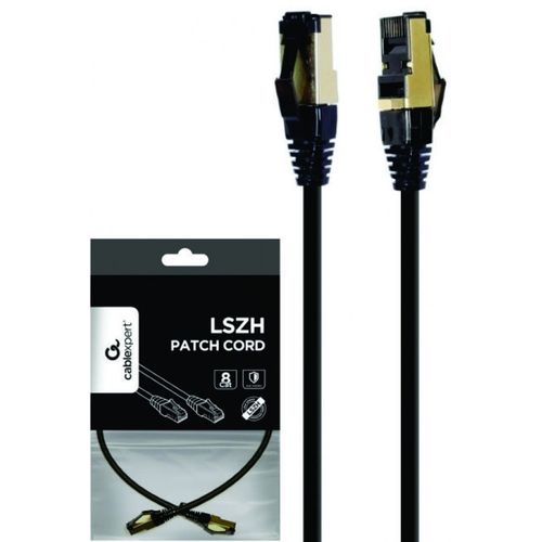 PP8-LSZHCU-BK-7.5M Gembird Mrezni kabl S/FTP Cat.8 LSZH patch cord, black 7,5m slika 1