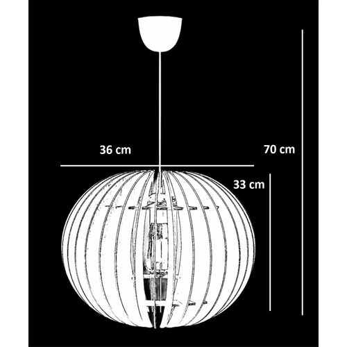 Opviq Visilica LIGHT MDF 3 mm, bijela, promjer 36 cm, podesivi kabel, visina 70 cm, E27 45-60 W, 139 slika 3