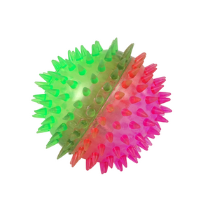 Loptica sa šiljcima 8,5cm sa svjetlom rozo - zelena