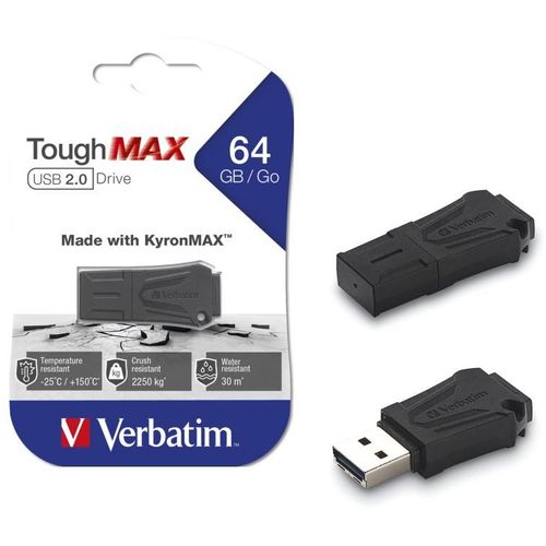 USB 64GB 2.0 Verbatim, ToughMAX, crni, V049332 slika 1