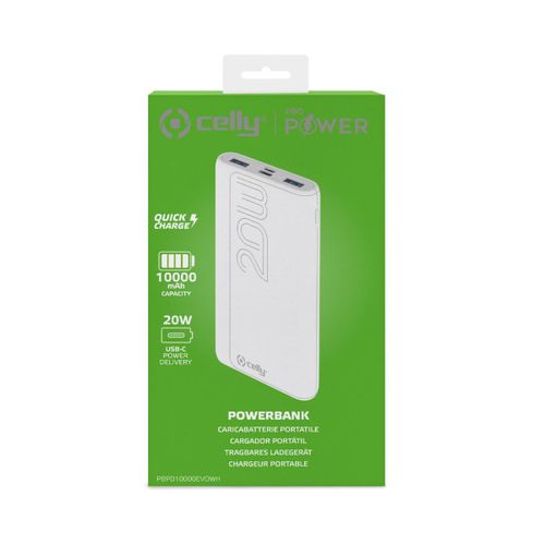 CELLY Powerbank EVO od 10000mAh u BELOJ boji slika 3