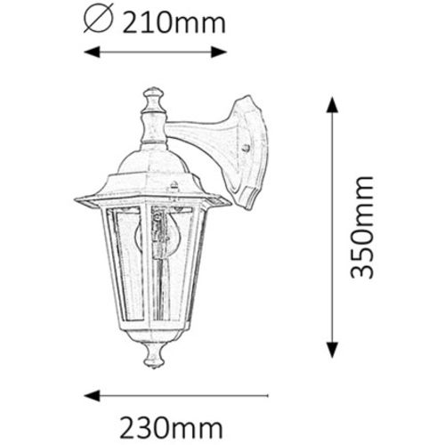 Spoljna zidna lampa Velence E27 60W ip43 crna 8202 slika 3