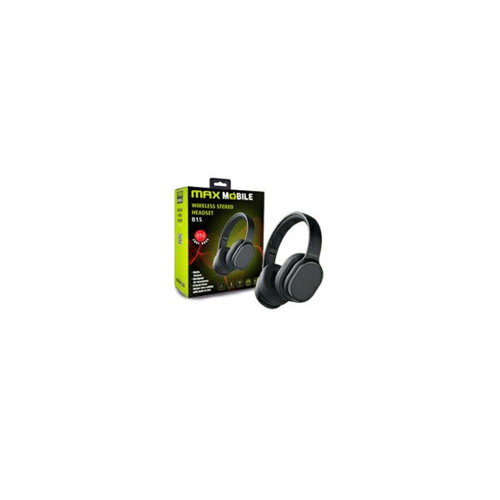 MAXMOBILE SLUŠALICE BLUETOOTH B15 HEADSET stereo Black slika 2