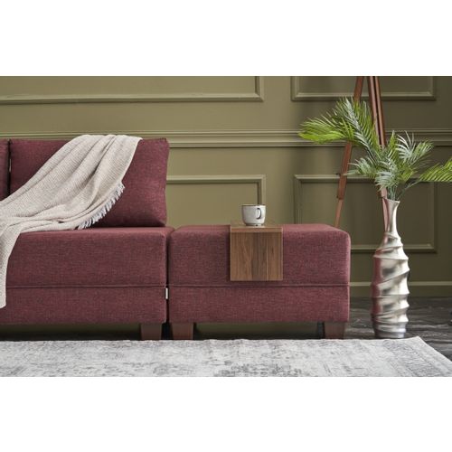 Atelier Del Sofa Kutna garnitura na razvlačenje, Bordo crvena, Fly Corner Sofa Bed Left - Claret Red slika 4