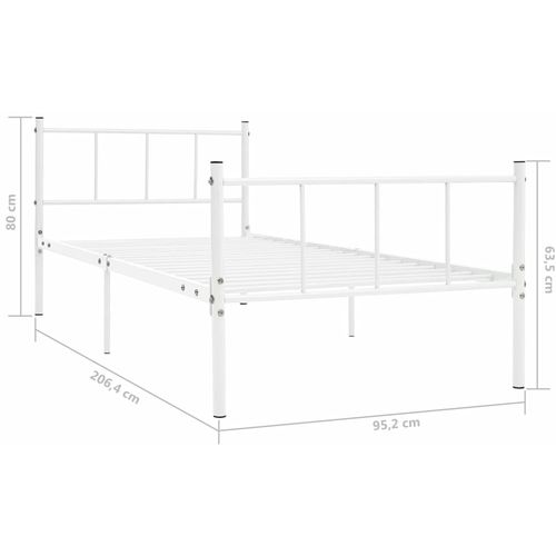 Okvir za krevet bijeli metalni 90 x 200 cm slika 18