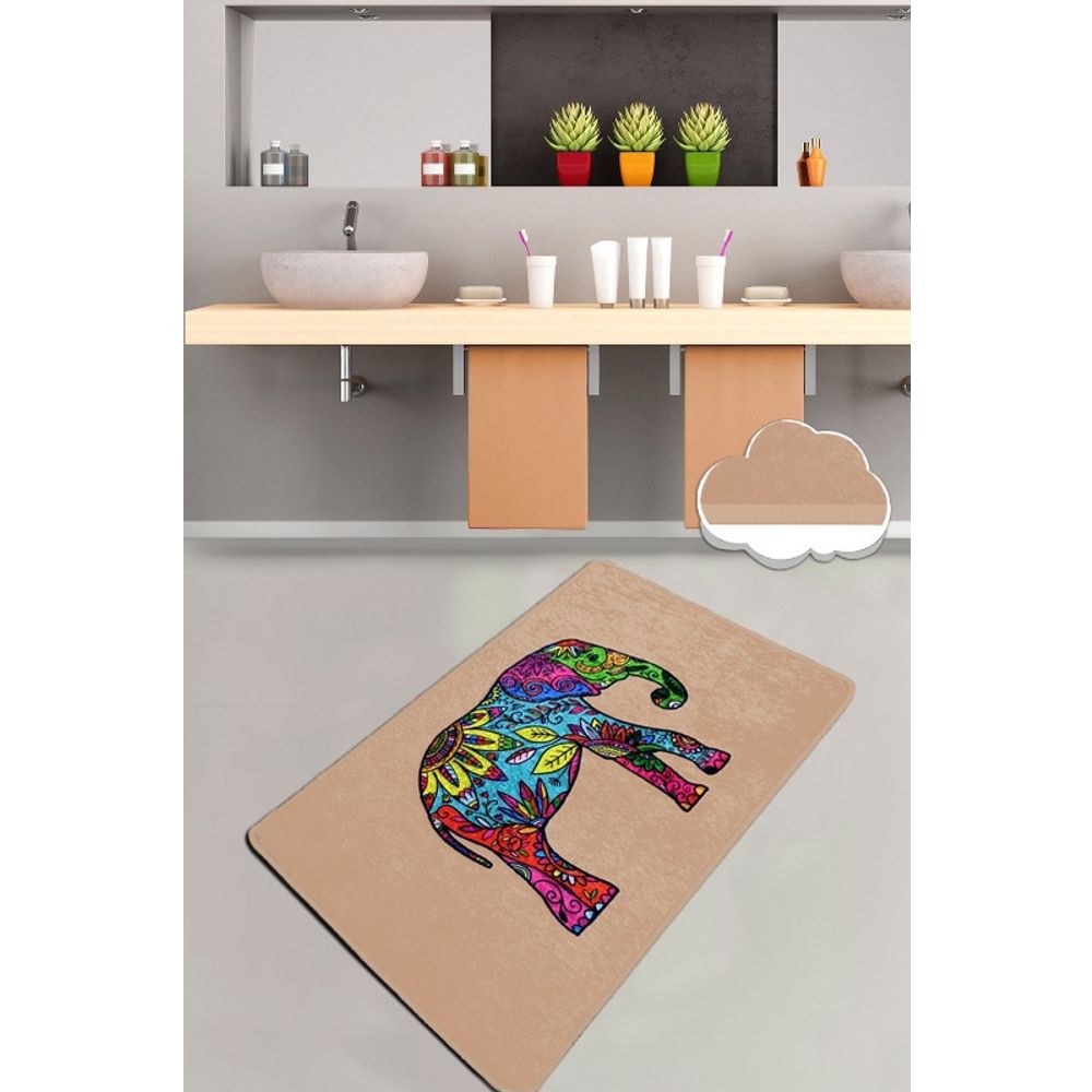 Olifant - Višebojni Kupatilski Tepih Bež Boje (70 x 120 cm) slika 1