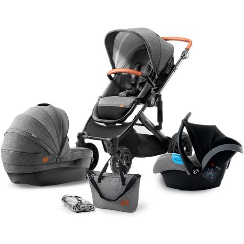 Kinderkraft kolica PRIME 3u1 siva + torba slika 1