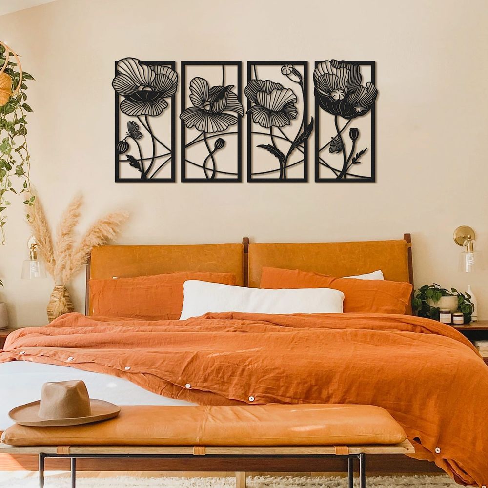 Blossom - APT573LS Crni Dekorativni Metalni Zidni Ukras slika 1