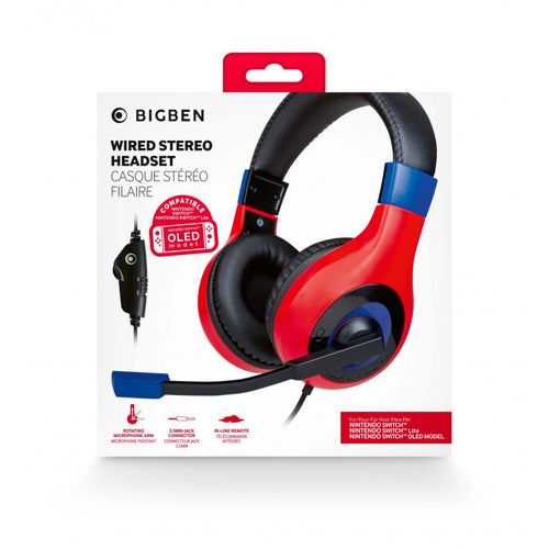 BIGBEN NINTENDO SWITCH HEADSET MARIO RED/BLUE slika 2